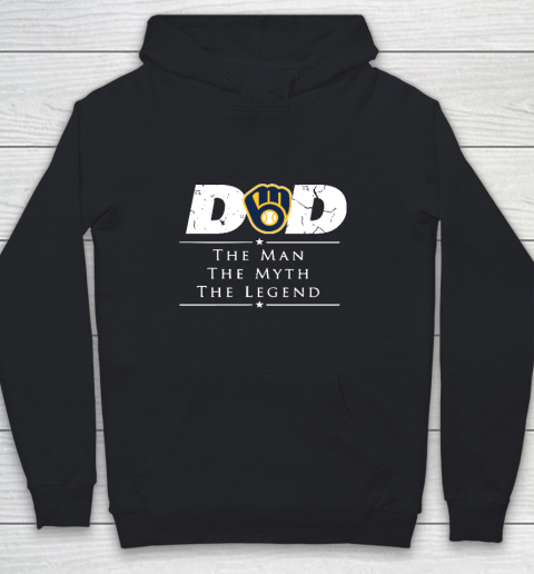 Milwaukee Brewers MLB Baseball Dad The Man The Myth The Legend Youth Hoodie