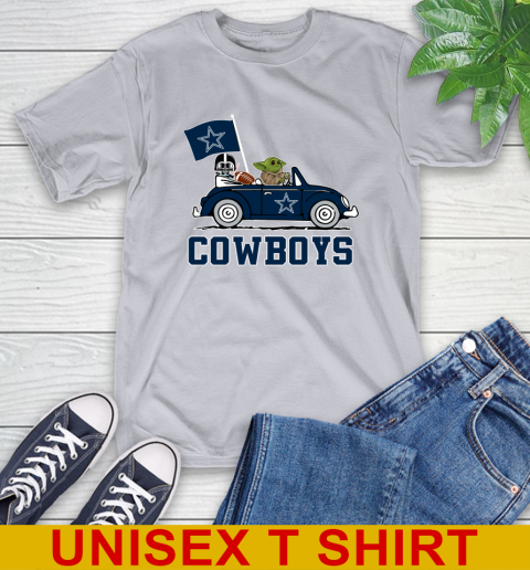 NFL Football Dallas Cowboys Darth Vader Baby Yoda Driving Star Wars Shirt T-Shirt 6
