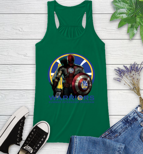 Golden State Warriors NBA Basketball Captain America Thor Spider Man Hawkeye Avengers Racerback Tank 7