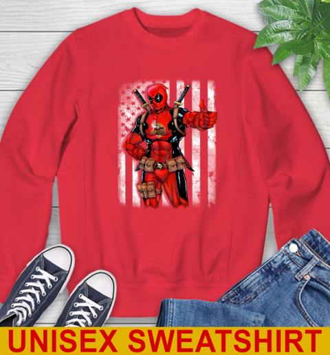 NFL Football Minnesota Vikings Deadpool American Flag Shirt Sweatshirt - Image 13