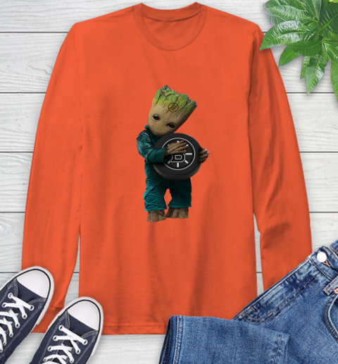NHL Groot Guardians Of The Galaxy Hockey Sports Boston Bruins Long Sleeve T-Shirt 5