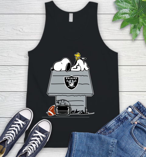 Oakland Raiders NFL Football Snoopy Woodstock The Peanuts Movie Tank Top 2