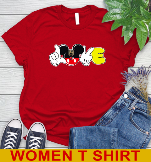 Vegas Golden Knights NHL Hockey Love Mickey Disney Sports Women's T-Shirt 10