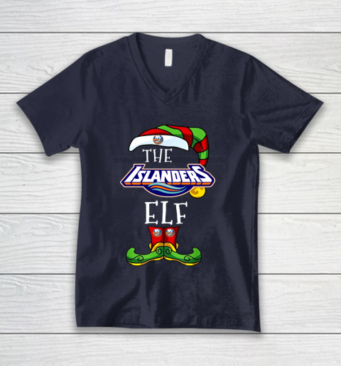 New York Islanders Christmas ELF Funny NHL V-Neck T-Shirt 2
