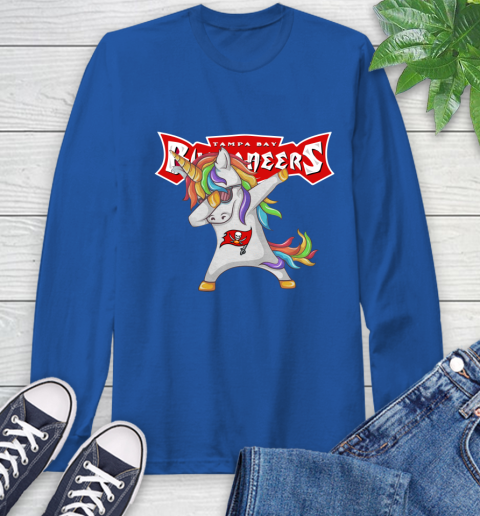 Tampa Bay Buccaneers NFL Football Funny Unicorn Dabbing Sports Long Sleeve T-Shirt 9