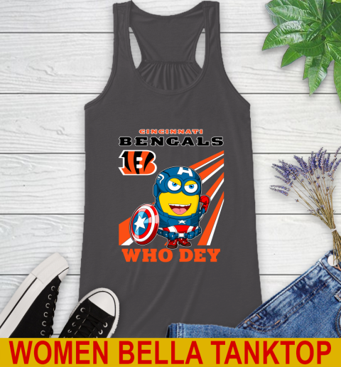 NFL Football Cincinnati Bengals Captain America Marvel Avengers Minion Shirt Racerback Tank 10