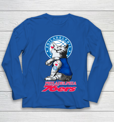 NBA Basketball My Cat Loves Philadelphia 76ers Youth Long Sleeve 8 NBA Basketball My Cat Loves Philadelphia 76ers Youth Long Sleeve - Image 8