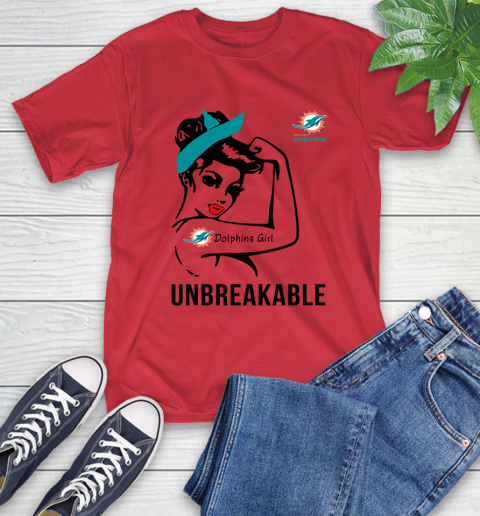 NFL Miami Dolphins Girl Unbreakable Football Sports T-Shirt 10