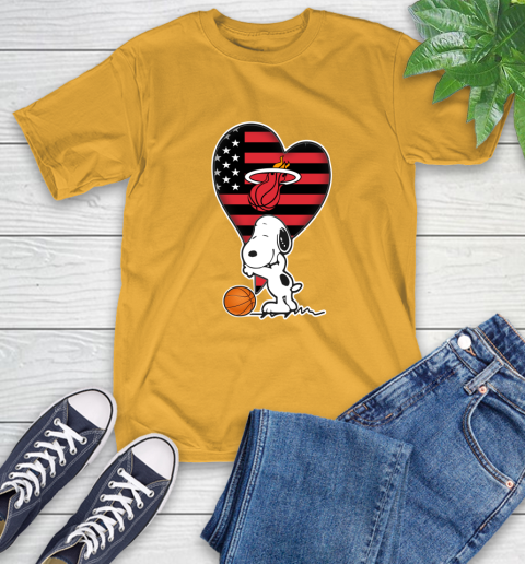 Miami Heat NBA Basketball The Peanuts Movie Adorable Snoopy T-Shirt 3