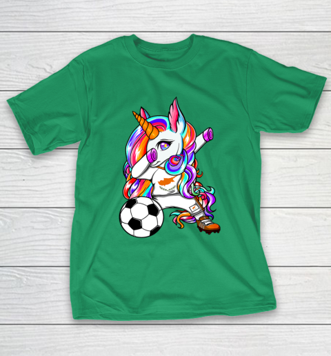 Dabbing Unicorn Cyprus Soccer Fans Jersey Cypriot Football T-Shirt 19