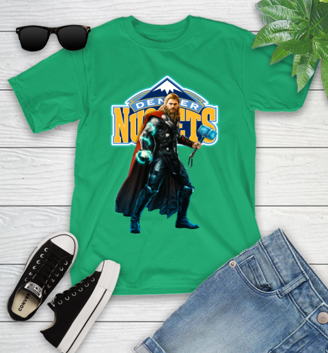 NBA Thor Avengers Endgame Basketball Denver Nuggets Youth T-Shirt 6
