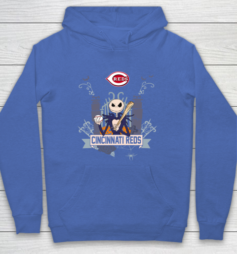MLB Cincinnati Reds Baseball Jack Skellington Halloween Hoodie 6