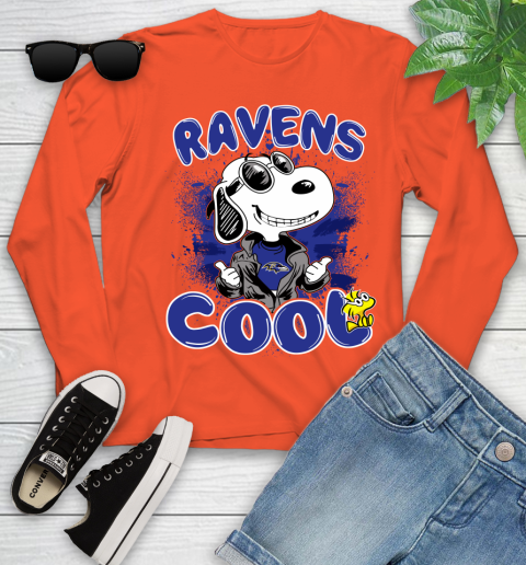 NFL Football Baltimore Ravens Cool Snoopy Shirt Youth Long Sleeve 3