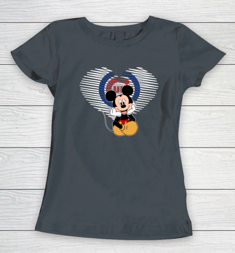 MLB Chicago Cubs The Heart Mickey Mouse Disney Baseball Women's T-Shirt 8