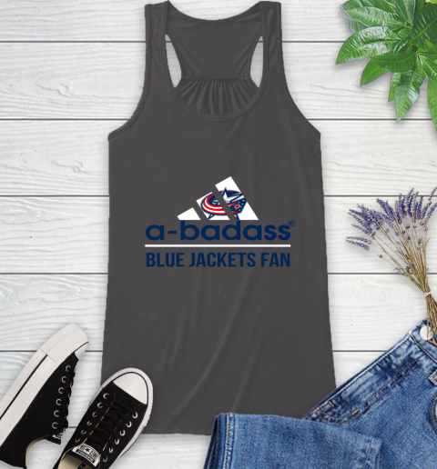NHL A Badass Columbus Blue Jackets Fan Adidas Hockey Sports Racerback Tank 11