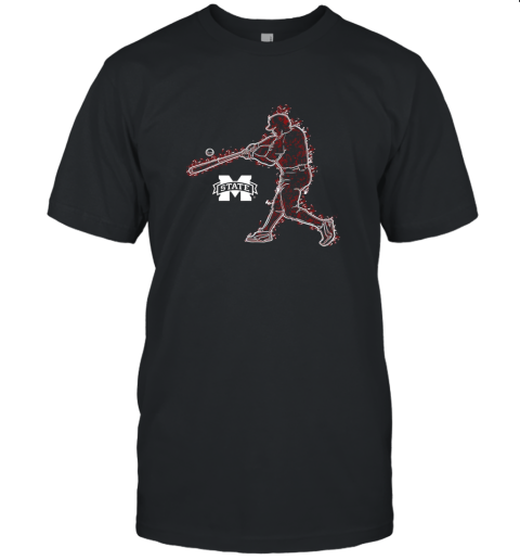 Mississippi State Bulldogs Baseball Player On Fire Gift Unisex Jersey Tee