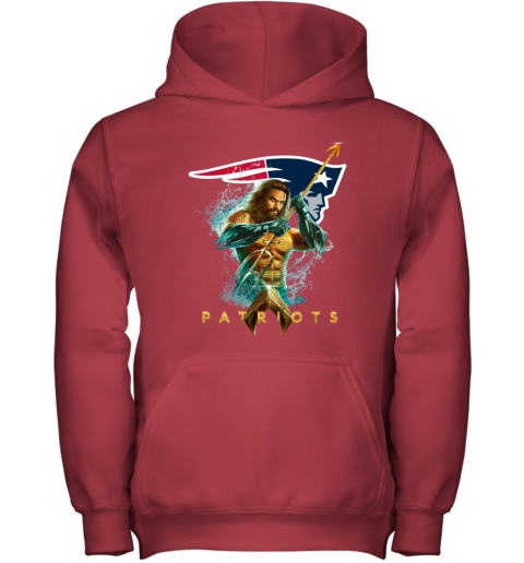 NFL New England Patriots Aquaman DC Football Sports zu4nEOTGRJD youth hoodie 43 95 151514 front red