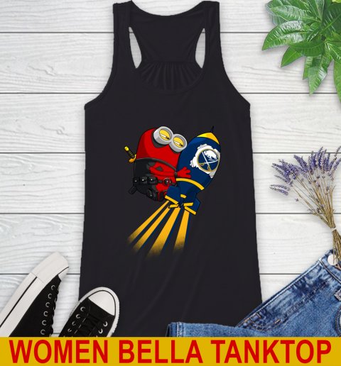 NHL Hockey Buffalo Sabres Deadpool Minion Marvel Shirt Racerback Tank