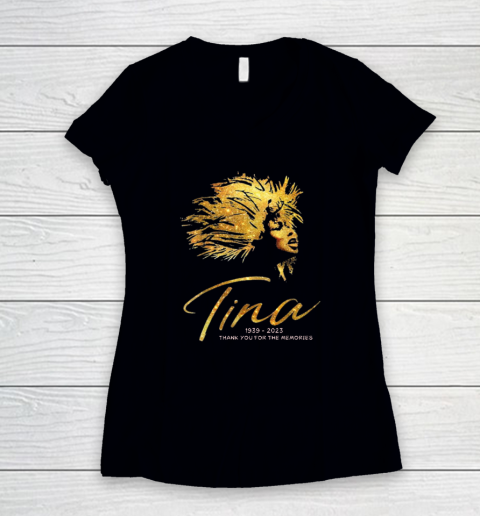 Tina Turner RIP Shirt Thank You For The Memories Women's V-Neck T-Shirt