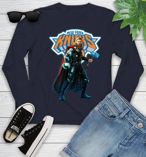 NBA Thor Avengers Endgame Basketball New York Knicks Youth Long Sleeve 3