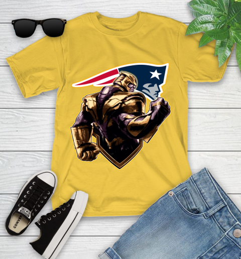 NFL Thanos Avengers Endgame Football Sports New England Patriots Youth T-Shirt 8