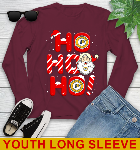 Indiana Pacers NBA Basketball Ho Ho Ho Santa Claus Merry Christmas Shirt Youth Long Sleeve 6