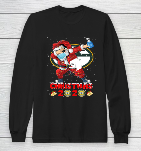 Green Bay Packers Funny Santa Claus Dabbing Christmas 2020 NFL Long Sleeve T-Shirt