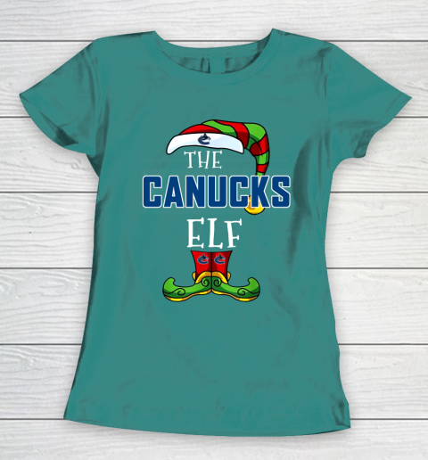 Vancouver Canucks Christmas ELF Funny NHL Women's T-Shirt 10