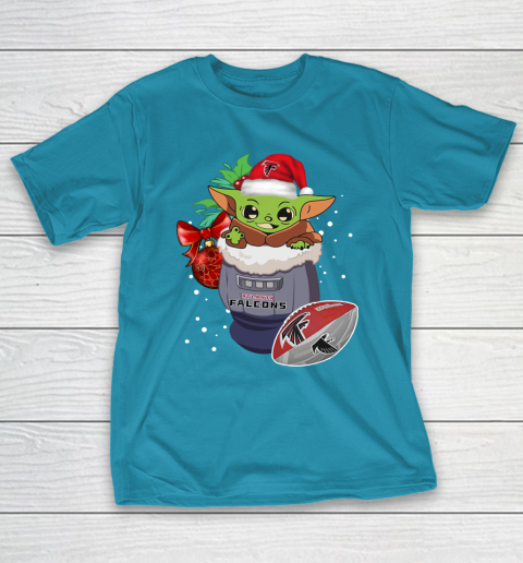 Atlanta Falcons Christmas Baby Yoda Star Wars Funny Happy NFL T-Shirt 8