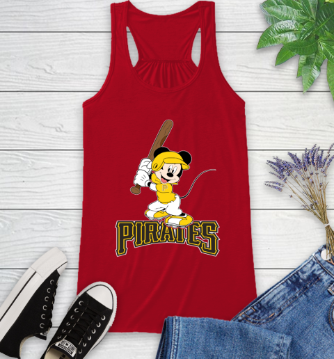 MLB Baseball Pittsburgh Pirates Cheerful Mickey Mouse Shirt Racerback Tank 6