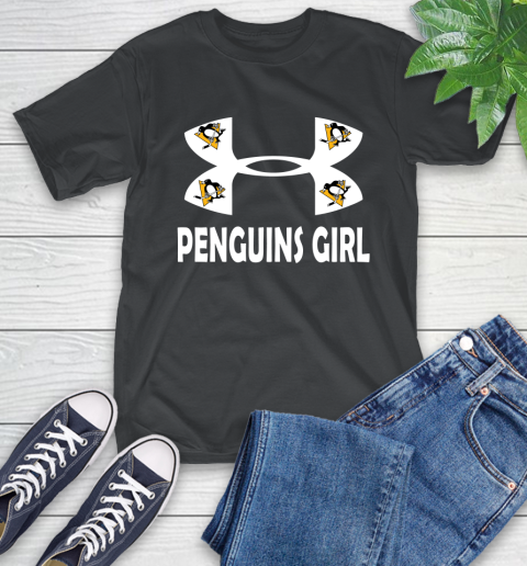 NHL Pittsburgh Penguins Girl Under Armour Hockey Sports T-Shirt