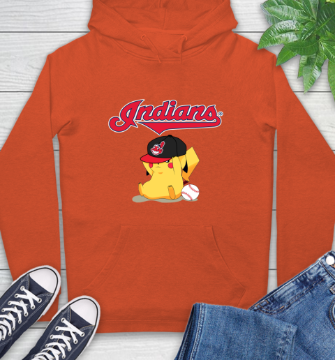 MLB Pikachu Baseball Sports Cleveland Indians Hoodie 5