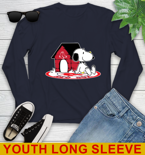 MLB Baseball Boston Red Sox Snoopy The Peanuts Movie Shirt Youth Long Sleeve 4 MLB Baseball Boston Red Sox Snoopy The Peanuts Movie Shirt Youth Long Sleeve - Image 4