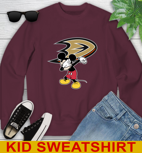Anaheim Ducks NHL Hockey Dabbing Mickey Disney Sports Youth Sweatshirt 5