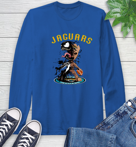 NFL Jacksonville Jaguars Football Venom Groot Guardians Of The Galaxy Long Sleeve T-Shirt 9