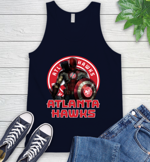 Atlanta Hawks NBA Basketball Captain America Thor Spider Man Hawkeye Avengers Tank Top 3
