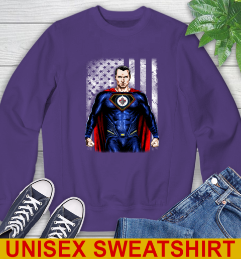 NHL Hockey Winnipeg Jets Superman DC Shirt Sweatshirt 4
