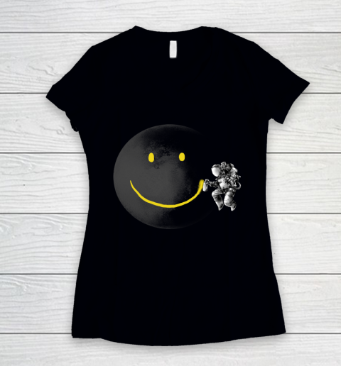 Funny Shirt Make a Smile Space Women's V-Neck T-Shirt