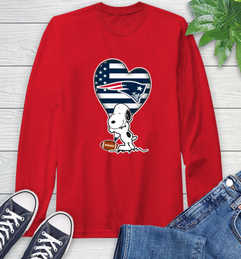 New England Patriots NFL Football The Peanuts Movie Adorable Snoopy Long Sleeve T-Shirt 10