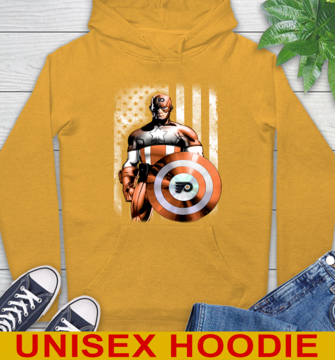 Philadelphia Flyers NHL Hockey Captain America Marvel Avengers American Flag Shirt Hoodie 2