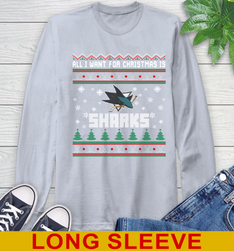 San Jose Sharks NHL Hockey All I Want For Christmas Is My Team Sports 60