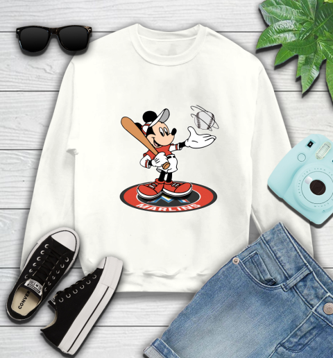MLB Baseball Miami Marlins Cheerful Mickey Disney Shirt Sweatshirt 2