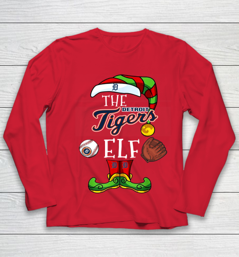 Detroit Tigers Christmas ELF Funny MLB Youth Long Sleeve 8