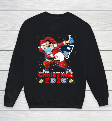 New England Patriots Funny Santa Claus Dabbing Christmas 2020 NFL Youth Sweatshirt