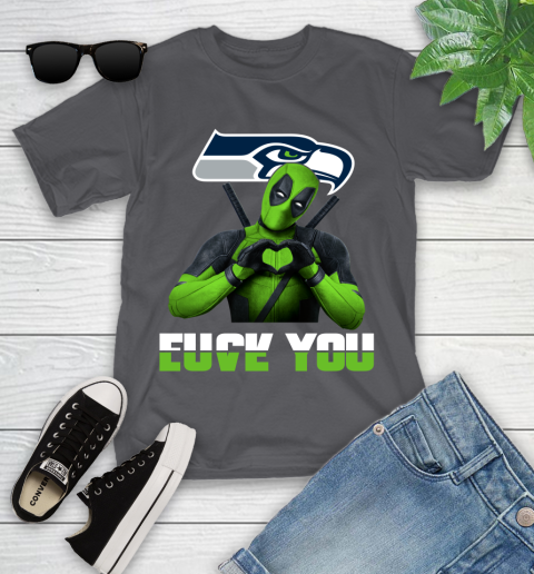 NHL Seattle Seahawks Deadpool Love You Fuck You Football Sports Youth T-Shirt 6