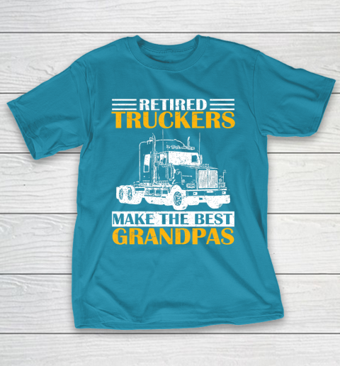 GrandFather gift shirt Vintage Retired Trucker Make The Best Grandpa Retirement Tee T Shirt T-Shirt 17