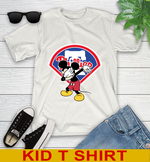 Philadelphia Phillies MLB Baseball Dabbing Mickey Disney Sports Youth T-Shirt
