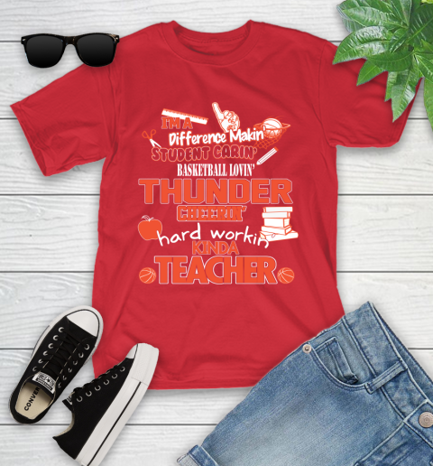 Oklahoma City Thunder NBA I'm A Difference Making Student Caring Basketball Loving Kinda Teacher Youth T-Shirt 13