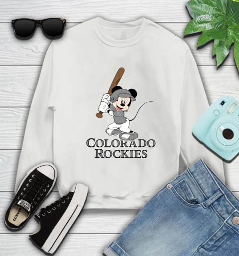 MLB Baseball Colorado Rockies Cheerful Mickey Mouse Shirt Sweatshirt 5