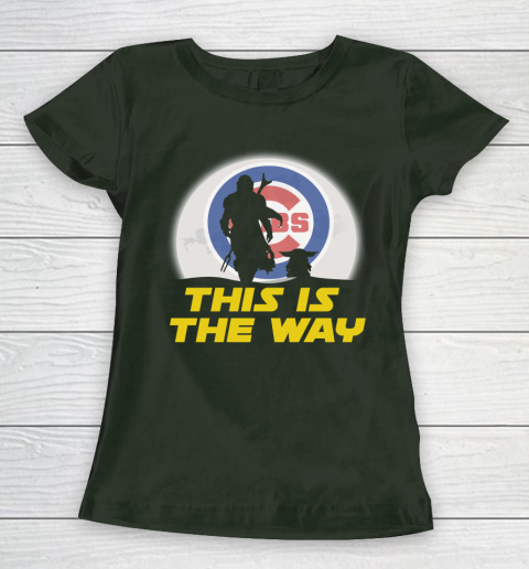 Chicago Cubs MLB Baseball Star Wars Yoda And Mandalorian This Is The Way Women's T-Shirt 4